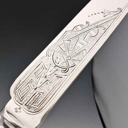 1861 British Antique Silver Plated Cutlery Set of 6 Elkington Wooden Box